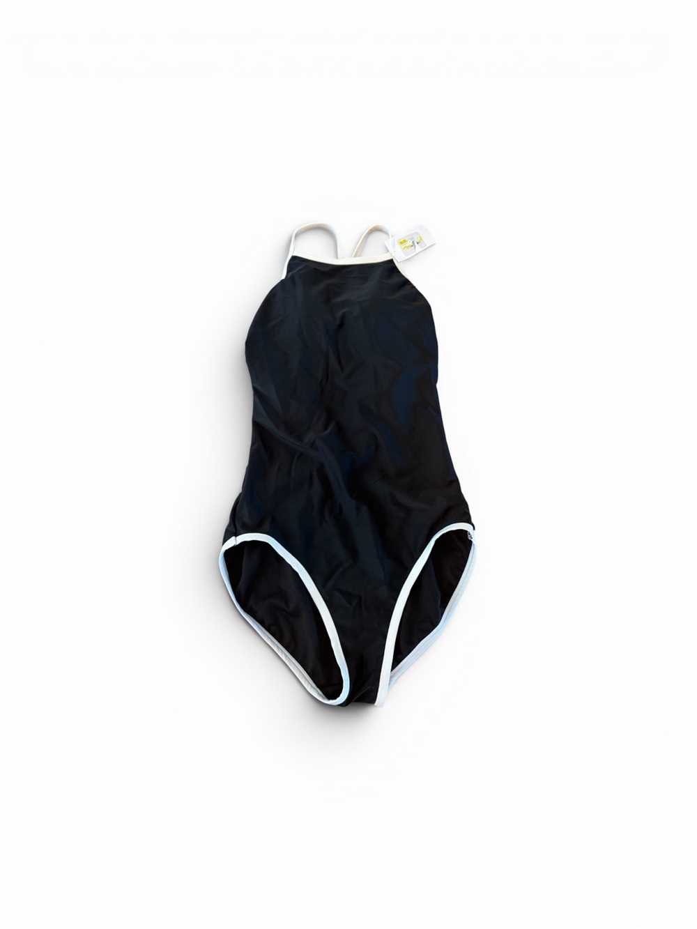 Shade & Shore Black One-Piece Swimsuit with White Trim